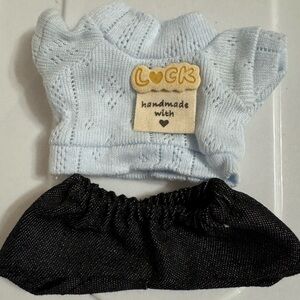 Labubu Light Blue Knit Top and pant outfit Set